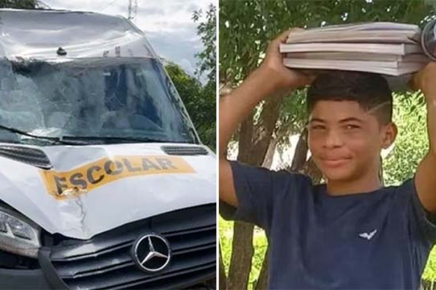 Tragédia Estudante de 12 anos morre atropelado por van escolar