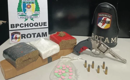 Dois homens são presos por tráfico de drogas e porte ilegal de arma em Palmas