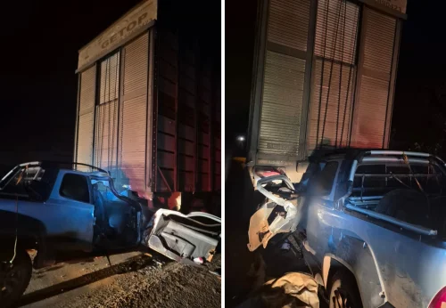 Acidente entre picape e carreta na BR-153 deixa um morto e dois feridos em Tabocão