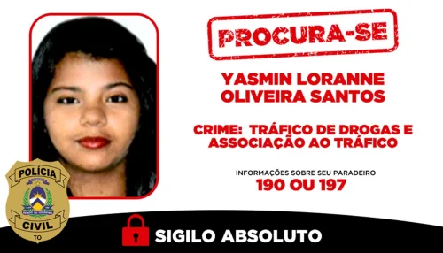 Mulher de 24 anos é única do TO em lista nacional de procurados da Justiça