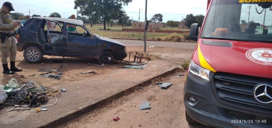 Capotamento em Gurupi deixa cinco feridos em acidente de trânsito