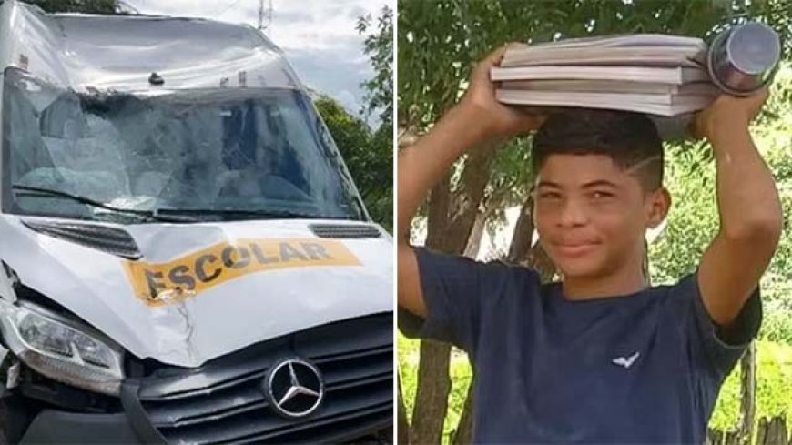 Tragédia: Estudante de 12 anos morre atropelado por van escolar