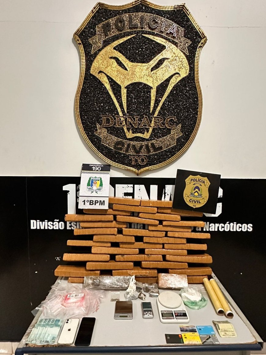 Casal é flagrado com 35 kg de maconha e tenta fugir atropelando policial em Palmas