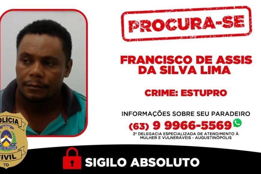 Polícia Civil busca suspeitos de estupro em Augustinópolis