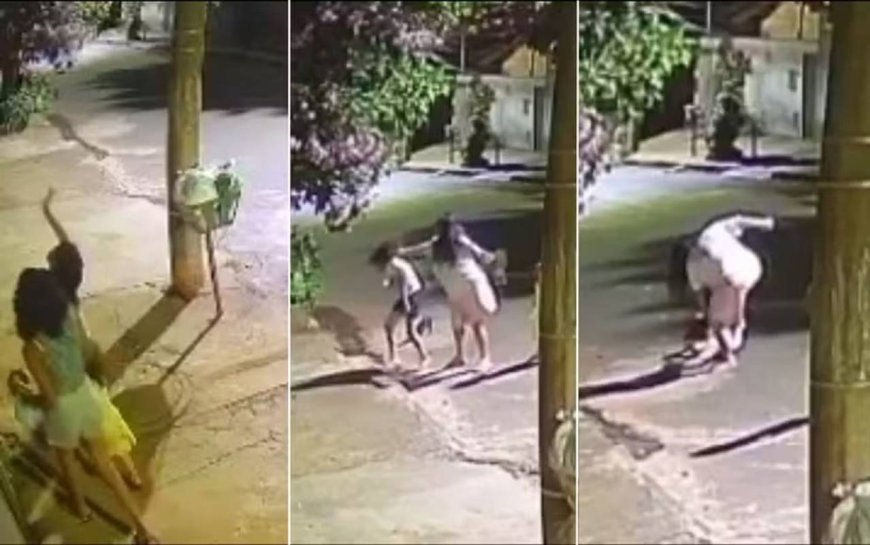 Vídeo mostra mulher agredindo criança após menina tocar campainha e correr. Chocante!